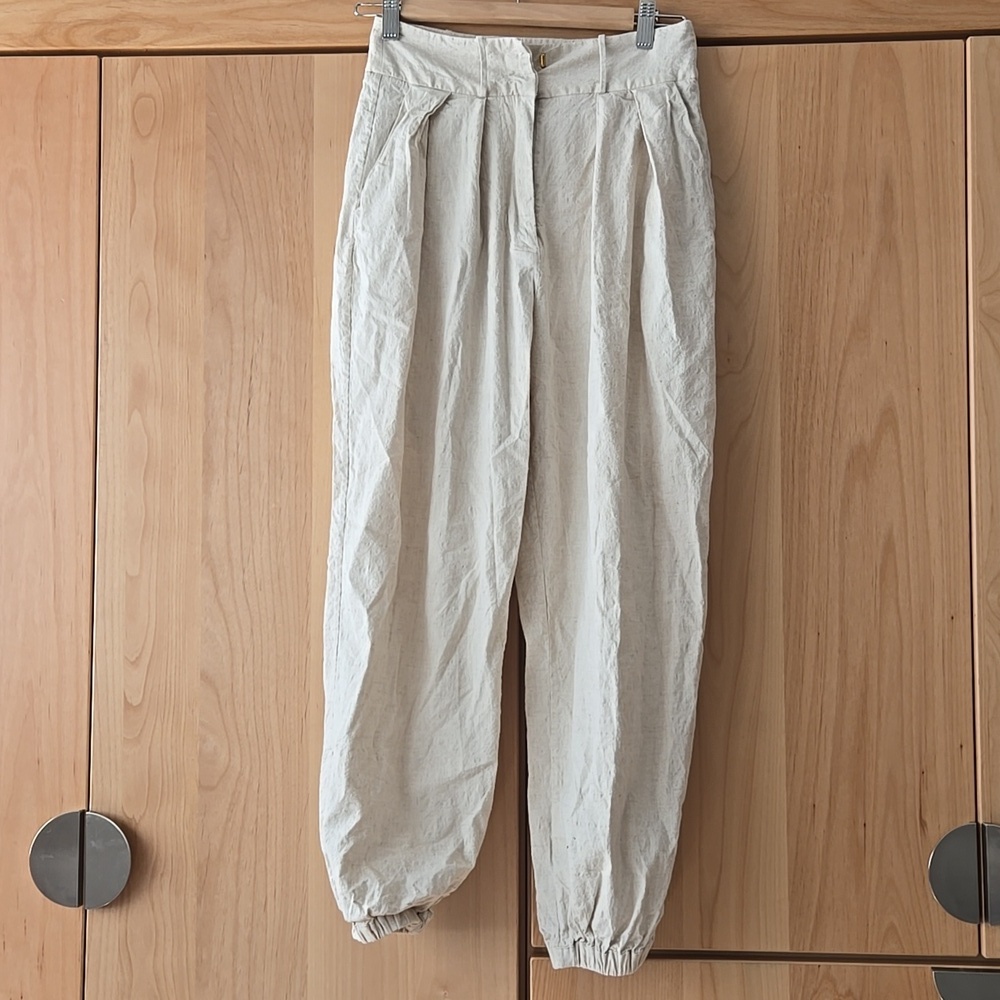 Tularosa Linen Blend Pants, Neutral Chic, Size 6, Good Condition